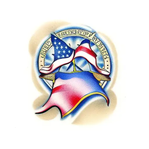 2 navy soldiers french kissing tattoo design idea