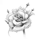 bouquet of flowers with a rose, 2 lilys, 1 daffodil, 2 narcissus, 1 marigold and 1 Chrysanthemum tattoo design idea