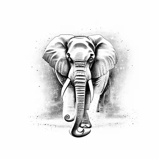 half Elephant tattoo design idea