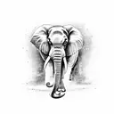 half Elephant tattoo design idea