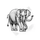half Elephant tattoo design idea