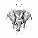 half Elephant tattoo design idea