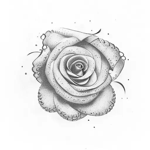 1 ring with name Antonio, 1 ring with name Priscilla, and flowers tattoo design idea