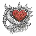 fish hook heart tattoo tattoo design idea