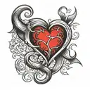 fish hook heart tattoo tattoo design idea