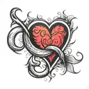 fish hook heart tattoo tattoo design idea