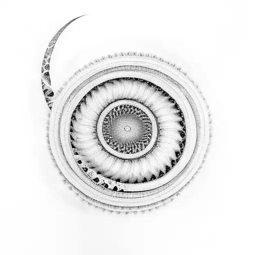 fibonacci spiral fern tattoo design idea