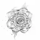 fibonacci spiral fern tattoo design idea