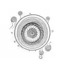 fibonacci spiral fern tattoo design idea