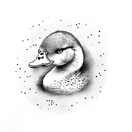 angry duck tattoo design idea