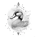 angry duck tattoo design idea
