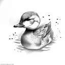 angry duck tattoo design idea