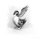 angry duck tattoo design idea