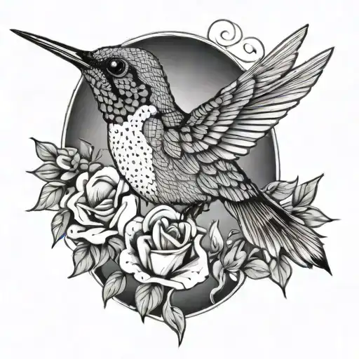 hummingbird and jack russel terrier tattoo design idea