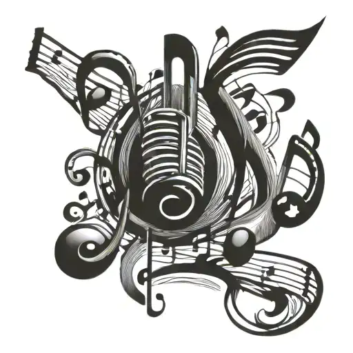 Incorporate musical notes and lyrics that hold special meaning to you in a unique composition tattoo design idea
