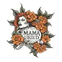 mama tried neck tattoo design idea