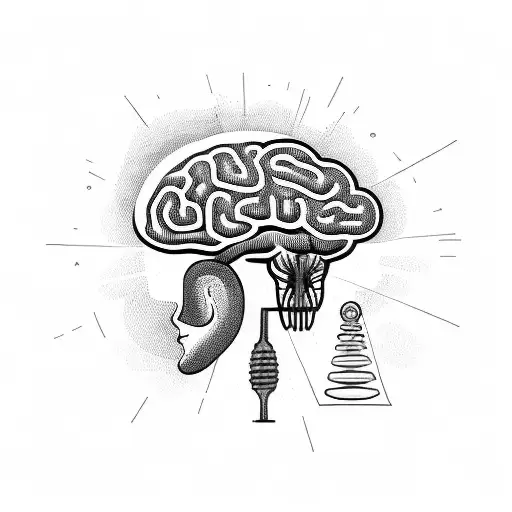 neuroscience, brain diagram tattoo design idea