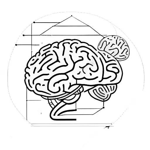 brain, science diagram, neuroscience, solar system tattoo design idea
