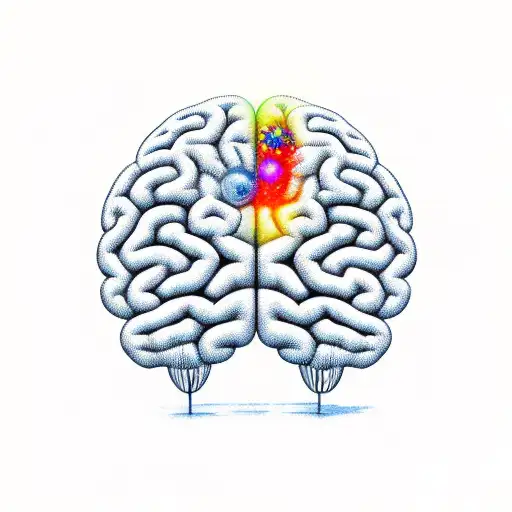 brain, science diagram, neuroscience, solar system tattoo design idea