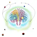 brain, science diagram, neuroscience, solar system tattoo design idea