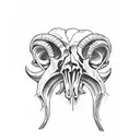 easy ram skull tattoo design idea