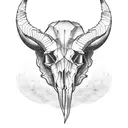 easy ram skull tattoo design idea