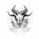 easy ram skull tattoo design idea