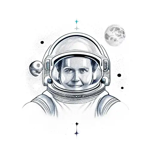 spaceman black&white, color sky green blue red,m yellow, fullbody tattoo design idea