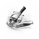 wine bottle  tattoo design idea