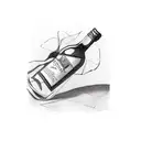 wine bottle  tattoo design idea