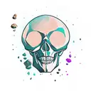 Skull with minerals and tattoos in the face tattoo design idea