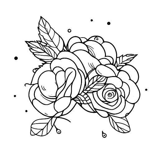 apricot and strawberry tattoo design idea