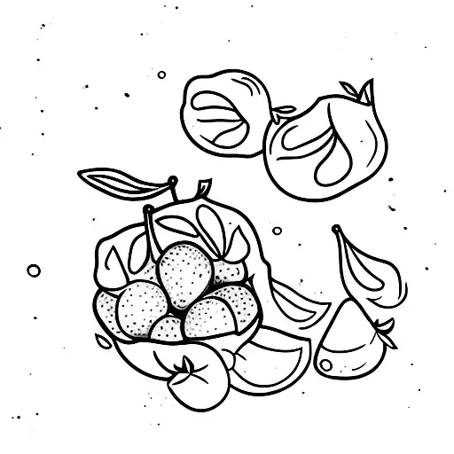 an apricot and a strawberry tattoo design idea