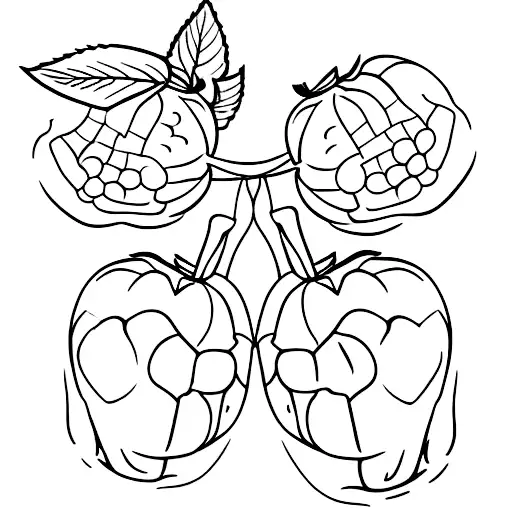 an apricot and a strawberry tattoo design idea