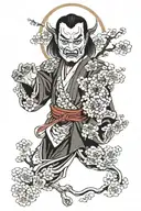 kabuki mask of death tattoo design idea