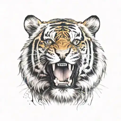 tiger head tattoo design idea
