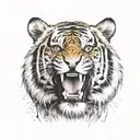 tiger head tattoo design idea