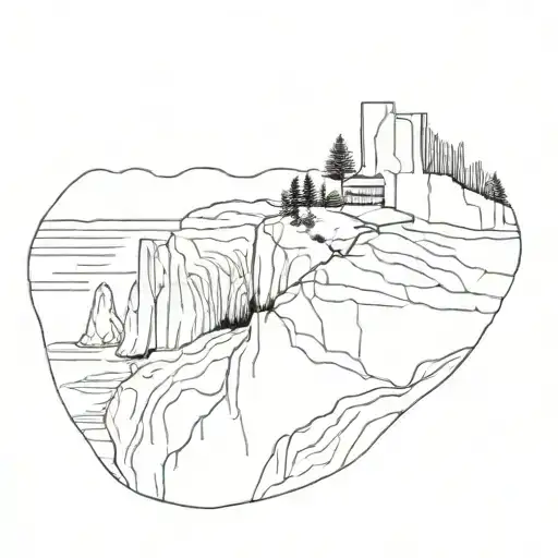cliff overlooking tattoo design idea
