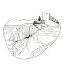 cliff overlooking tattoo design idea