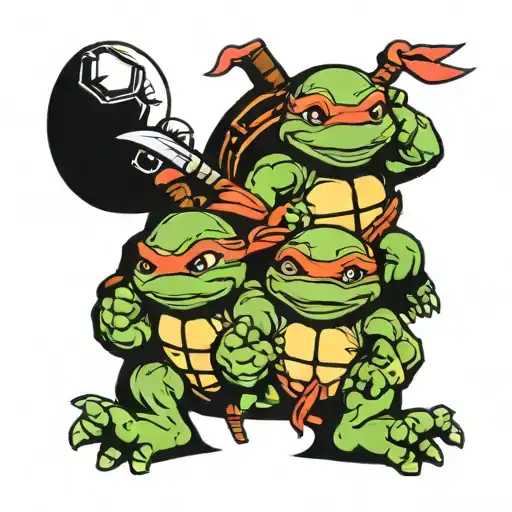 teenage mutant ninja turtles baby tattoo design idea