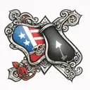 puerto rican and italian flag incorporated with ace of spades tattoo design idea