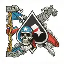 puerto rican and italian flag incorporated with ace of spades tattoo design idea