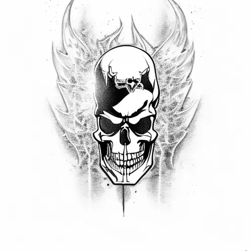 harley davidson motorcycle flames skull tattoo design idea