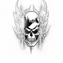 harley davidson motorcycle flames skull tattoo design idea