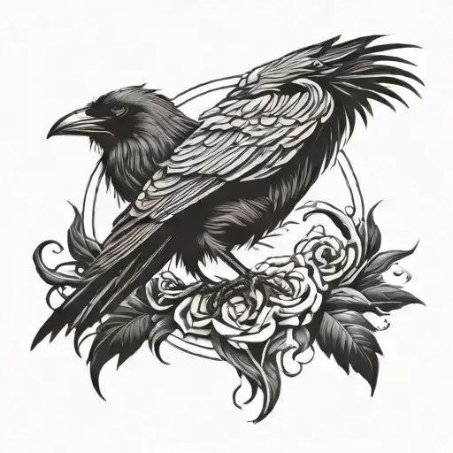 Raven Scary devil tattoo design idea