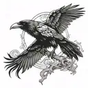 Raven Scary devil tattoo design idea