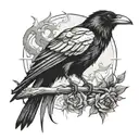 Raven Scary devil tattoo design idea