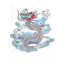 Dragon with a few nimbus clouds  tattoo design idea