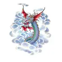 Dragon with a few nimbus clouds  tattoo design idea
