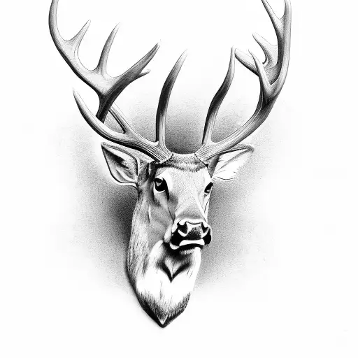 antlers on knee tattoo design idea
